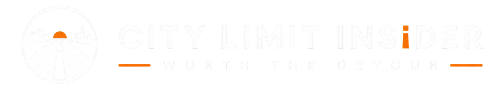 City Limit Insider logo featuring a road leading toward a sunset, mountains, and a city skyline, with the slogan “Worth the Detour.”